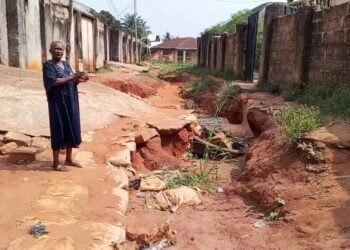 OTEKILE STREET RESIDENTS IN AGBOR SERIOUSLY DEVASTED BY EROSION